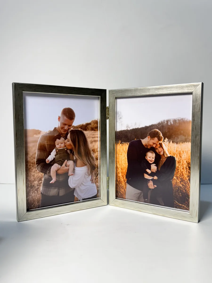 Kişiye Özel Ahşap Çift Taraflı Fotoğraf Çerçevesi 15x21 cm – İki Fotoğraflı Sevgiliye, Anneye ve Aileye Özel Hediye